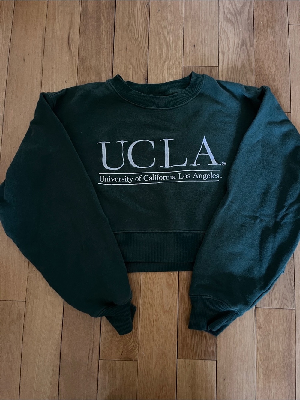 Cotton On Dark Green UCLA Cropped Crewneck
